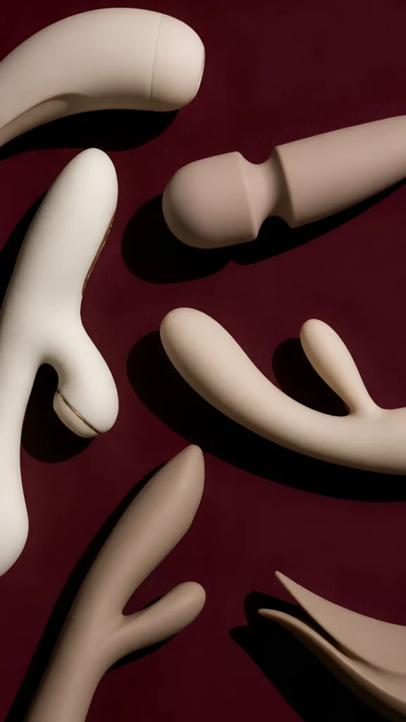 nudalure vibrators wands burgundy editorial still life